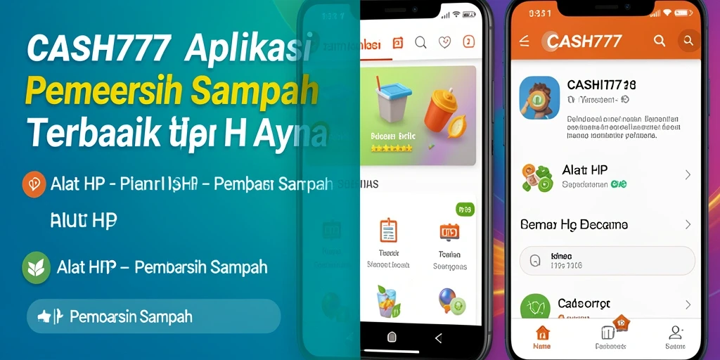 Antarmuka aplikasi CASH777 yang bersih dan mudah digunakan untuk pembersihan sampah.
