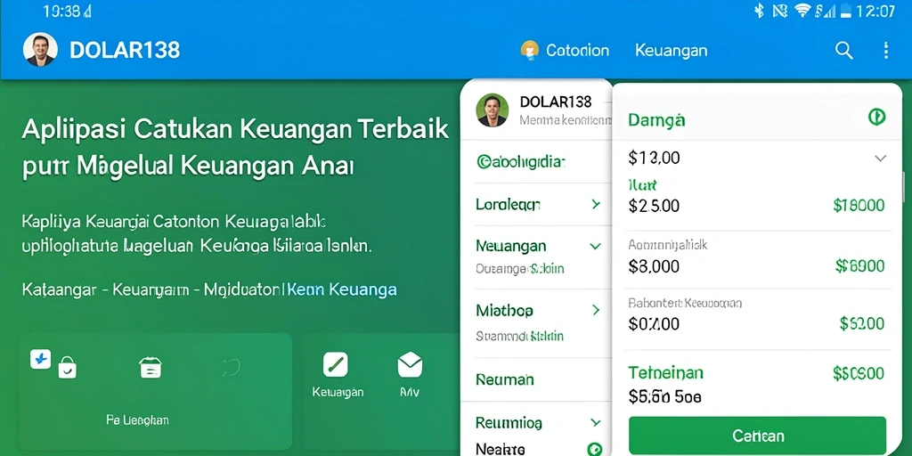 Antarmuka aplikasi DOLAR138 yang intuitif dan mudah digunakan untuk catatan keuangan.