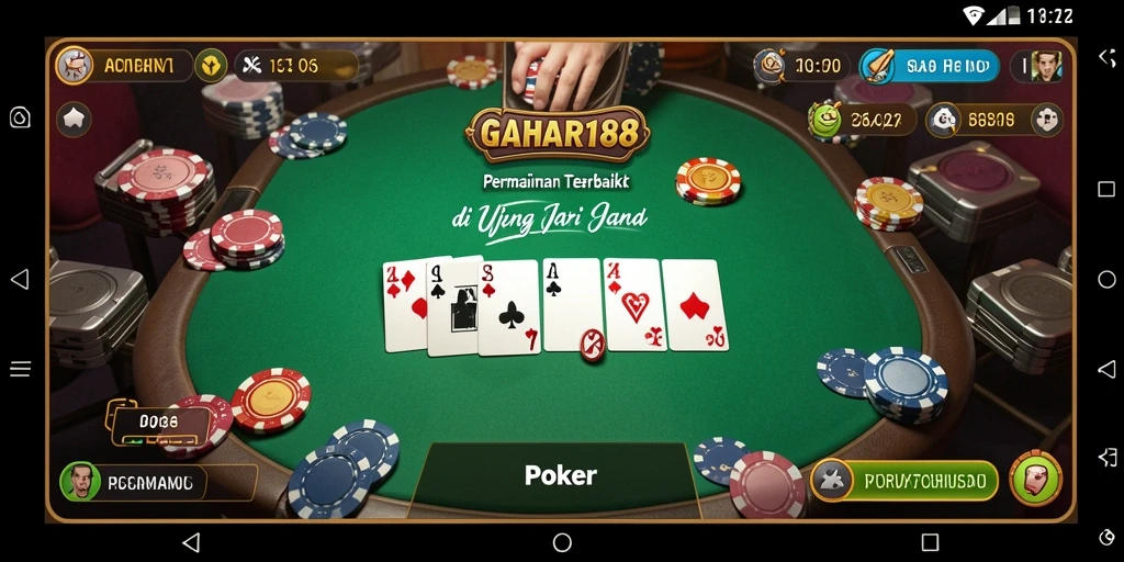 Tampilan antarmuka GAHAR188 yang menarik saat bermain Poker.