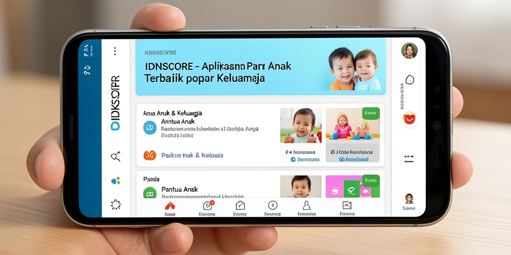 Antarmuka IDNSCORE yang sederhana dan informatif untuk memantau anak.
