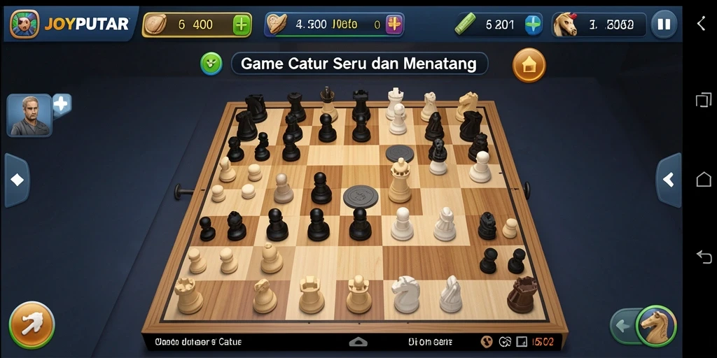 Tampilan antarmuka Catur JOYPUTAR yang menarik dan interaktif.