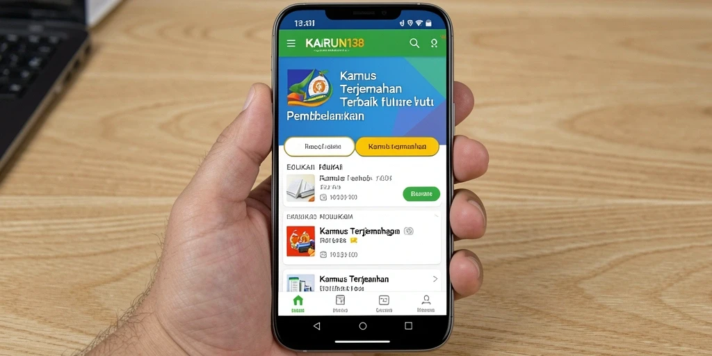 Antarmuka bersih dan ramah pengguna aplikasi Kamus Terjemahan.