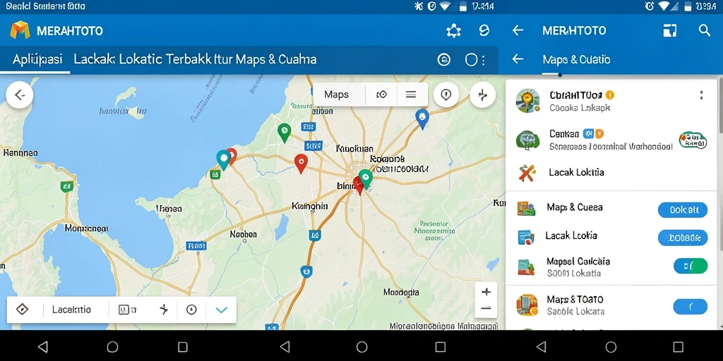 Tampilan antarmuka MERAHTOTO yang sederhana dan fungsional untuk Lacak Lokasi.