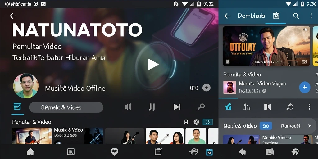 Tampilan antarmuka NATUNATOTO yang sederhana dan intuitif untuk pemutar video offline.