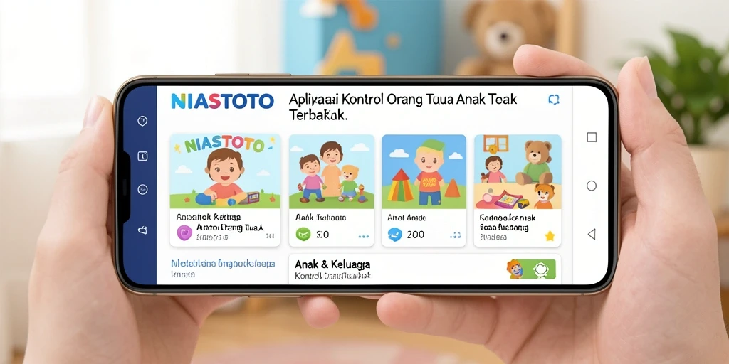 Antarmuka aplikasi NIASTOTO untuk kontrol orang tua yang efisien.