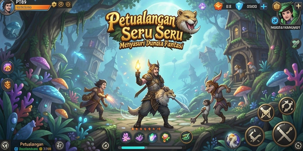 Tampilan antarmuka PT89 dengan elemen petualangan yang menarik.