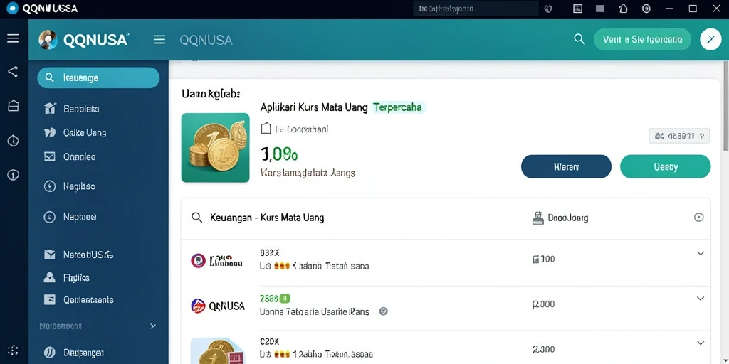 Tampilan utama QQNUSA menampilkan nilai tukar terkini dengan antarmuka yang intuitif.