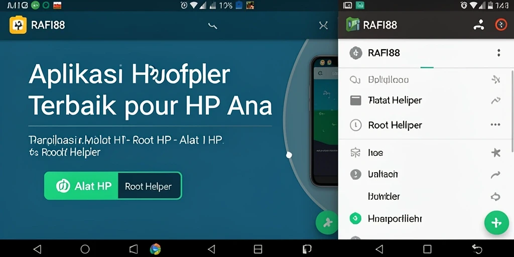 Tampilan antarmuka sederhana dan intuitif dari aplikasi Root Helper.