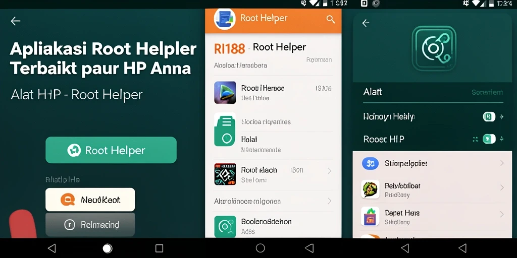 Tampilan antarmuka aplikasi <strong>RI188</strong> yang intuitif untuk Root Helper.