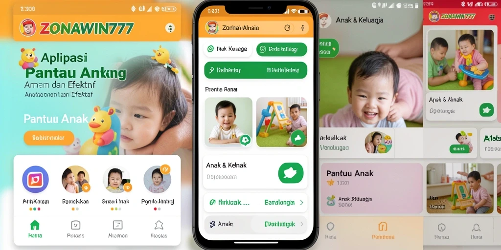 Antarmuka aplikasi ZONAWIN777 yang intuitif untuk memantau anak.